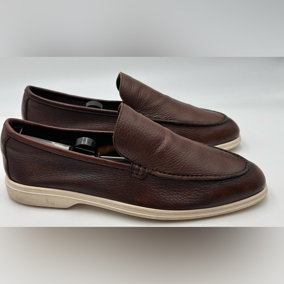 TO BOOT NEW YORK MENS LOAFERS Sz 9 ESPRESSO PEBBLED MINIMALIST LEATHER SHOES main image 8